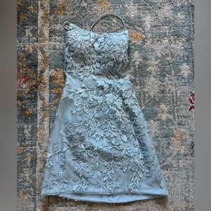 Sherri Hill Blue Floral Dress